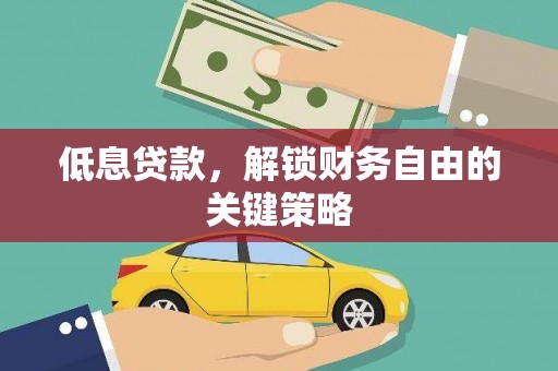 漳平低息贷款，解锁财务自由的关键策略