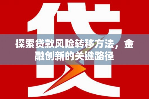 漳平探索贷款风险转移方法，金融创新的关键路径