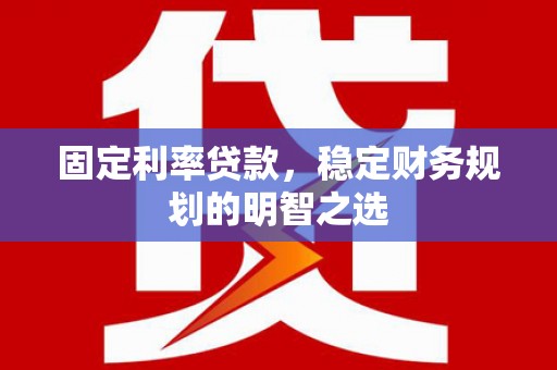 漳平固定利率贷款，稳定财务规划的明智之选