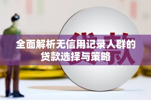 漳平全面解析无信用记录人群的贷款选择与策略